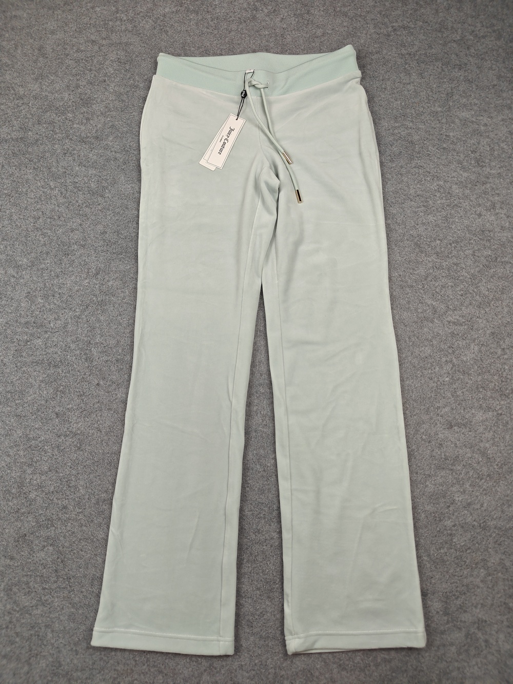 Juicy Couture Pants Womens Small Pastel Turquoise Velour Bootcut Drawstring